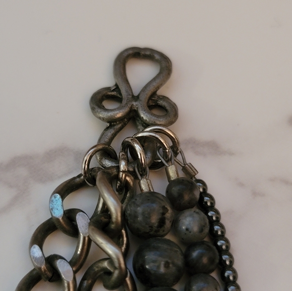 Labradorite Pyrite 5 layer beaded necklace by Marie Chavez - Picture 6 of 6